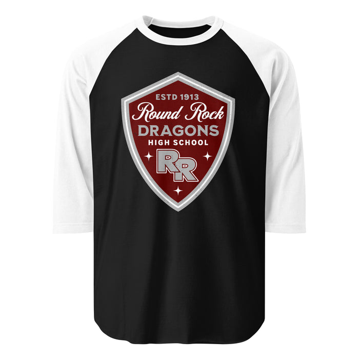 Round Rock High School Dragons Unisex 3/4 sleeve Raglan T-shirt 225