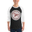 Man wearing Round Rock High School Dragons Unisex 3/4 sleeve Raglan T-shirt 216