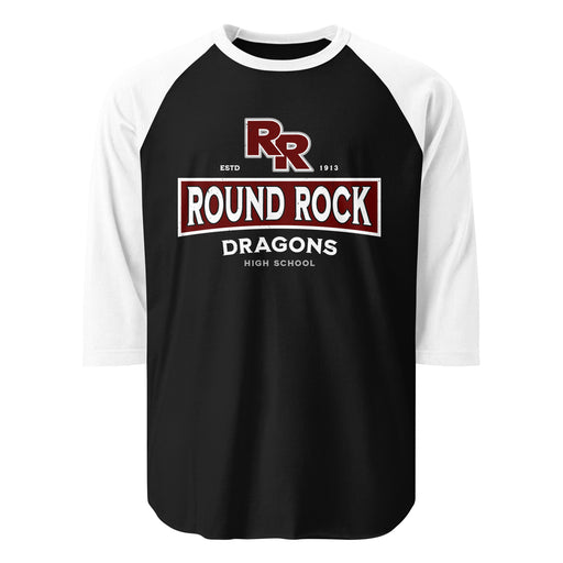 Round Rock High School Dragons Unisex 3/4 sleeve Raglan T-shirt 202