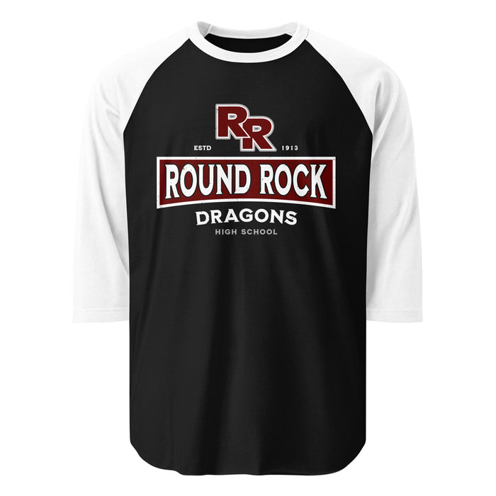 Round Rock High School Dragons Unisex 3/4 sleeve Raglan T-shirt 202