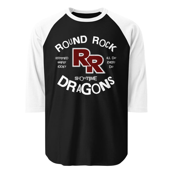 Round Rock High School Dragons Unisex 3/4 sleeve Raglan T-shirt 228