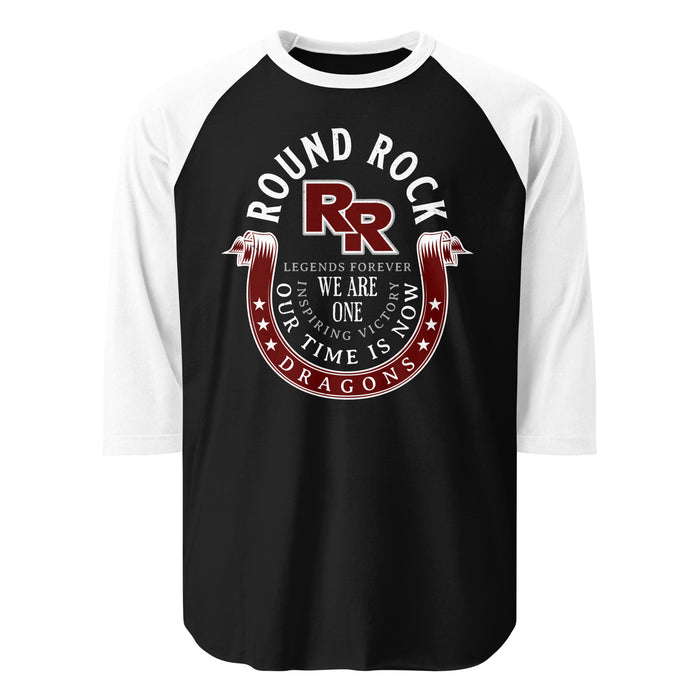 Round Rock High School Dragons Unisex 3/4 sleeve Raglan T-shirt 229