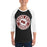 Man wearing Round Rock High School Dragons Unisex 3/4 sleeve Raglan T-shirt 220