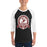 Man wearing Round Rock High School Dragons Unisex 3/4 sleeve Raglan T-shirt 212