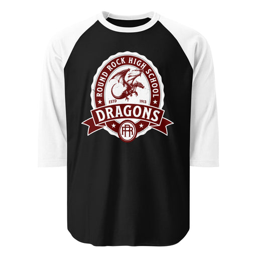 Round Rock High School Dragons Unisex 3/4 sleeve Raglan T-shirt 212