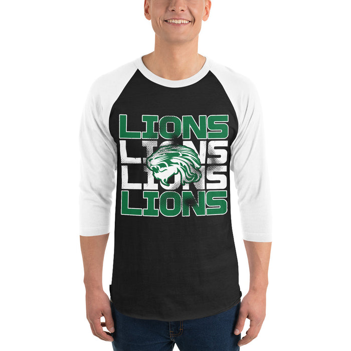 Man wearing Spring High School Lions Unisex 3/4 Sleeve Raglan T-shirt 233