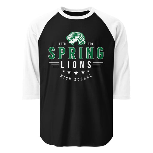 Spring High School Lions Unisex 3/4 Sleeve Raglan T-shirt 217