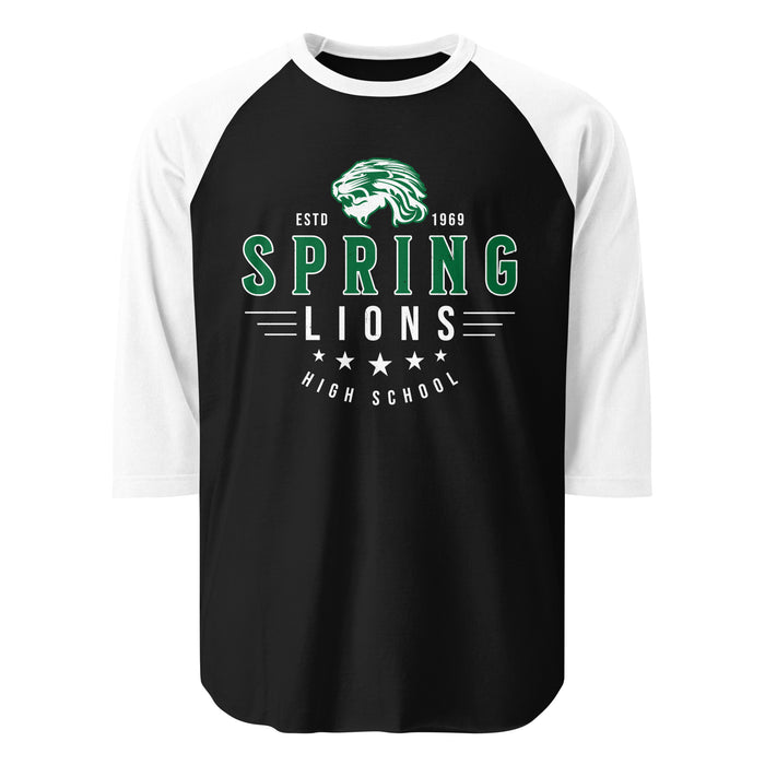 Spring High School Lions Unisex 3/4 Sleeve Raglan T-shirt 217