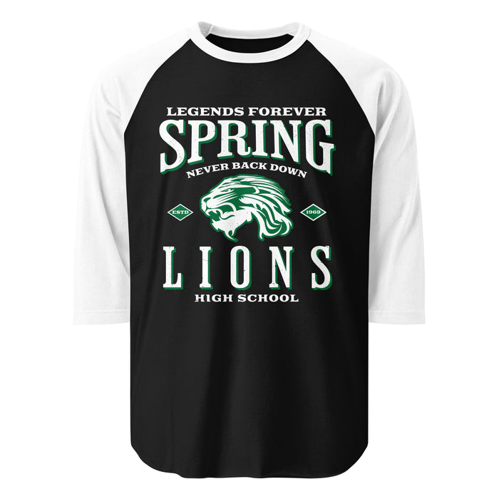 Spring High School Lions Unisex 3/4 Sleeve Raglan T-shirt 230