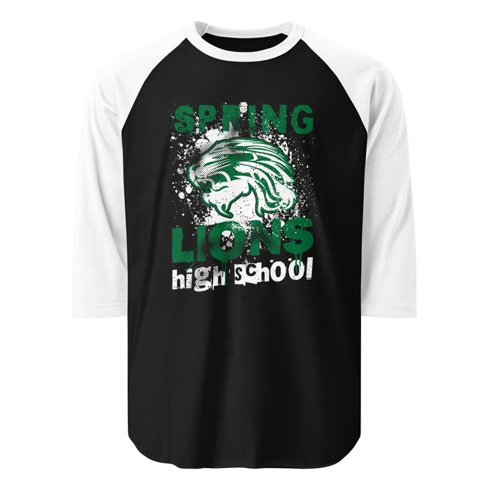Spring High School Lions Unisex 3/4 Sleeve Raglan T-shirt 205