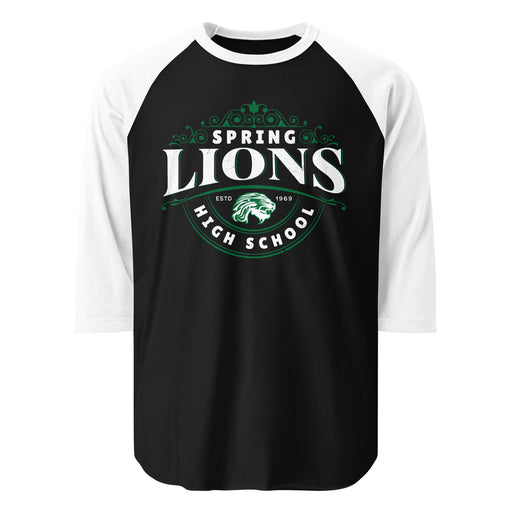 Spring High School Lions Unisex 3/4 Sleeve Raglan T-shirt 211