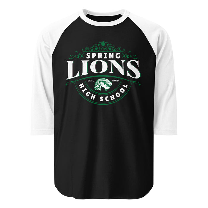 Spring High School Lions Unisex 3/4 Sleeve Raglan T-shirt 211