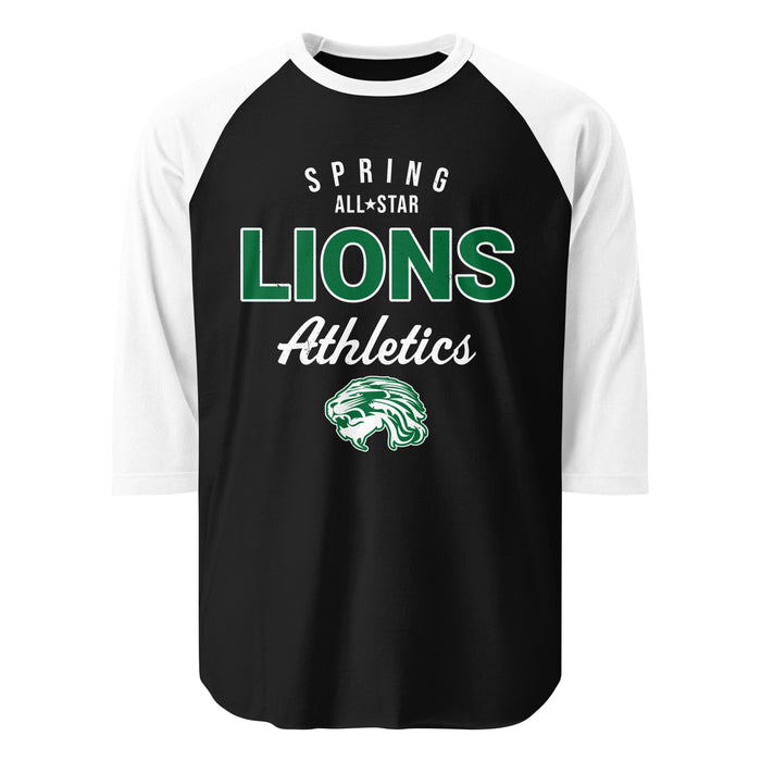 Spring High School Lions Unisex 3/4 Sleeve Raglan T-shirt 034