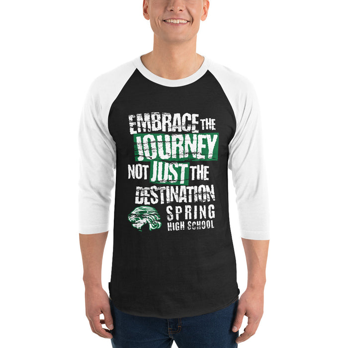 Man wearing Spring High School Lions Unisex 3/4 Sleeve Raglan T-shirt 232