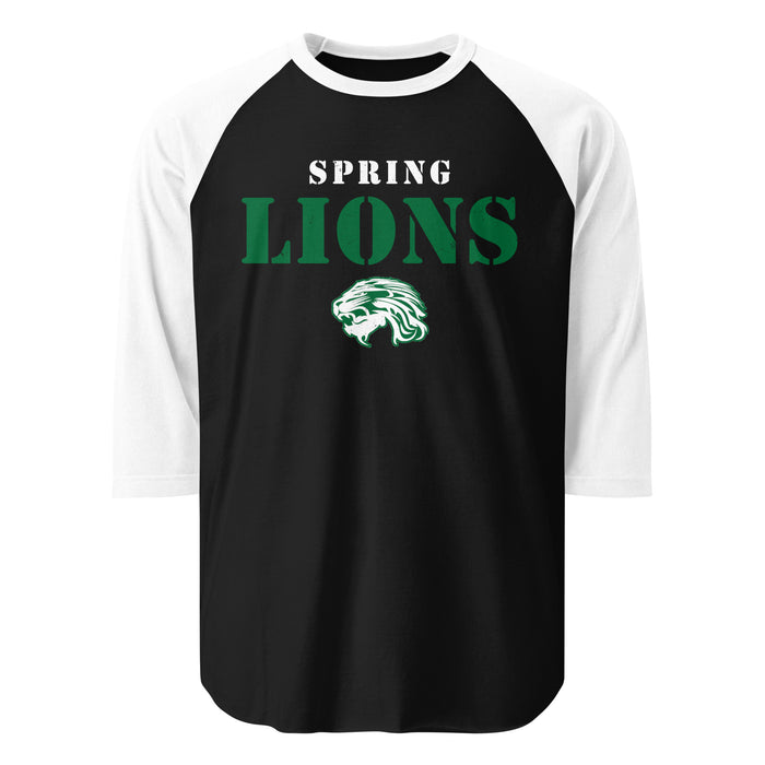 Spring High School Lions Unisex 3/4 Sleeve Raglan T-shirt 017