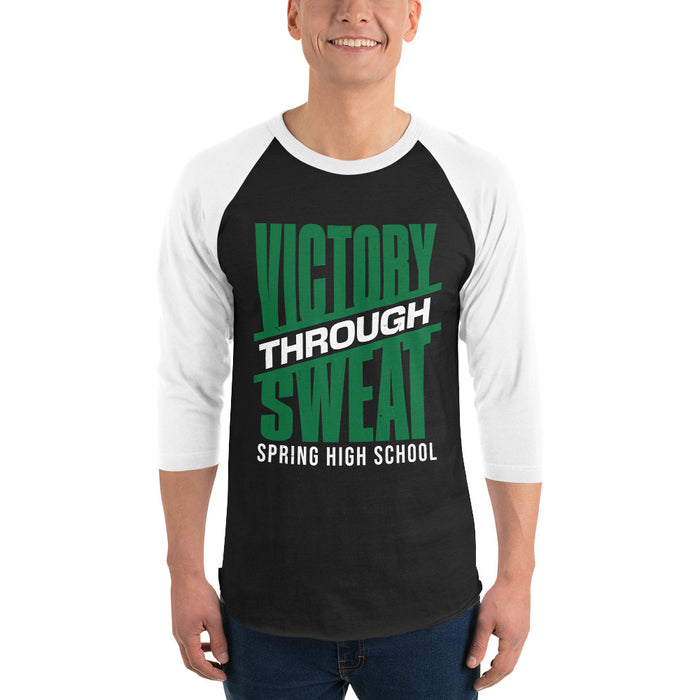 Man wearing Spring High School Lions Unisex 3/4 Sleeve Raglan T-shirt 241