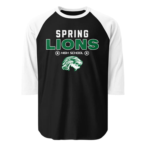 Spring High School Lions Unisex 3/4 Sleeve Raglan T-shirt 003