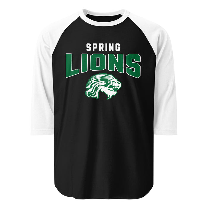 Spring High School Lions Unisex 3/4 Sleeve Raglan T-shirt 234