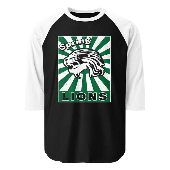 Spring High School Lions Unisex 3/4 Sleeve Raglan T-shirt 226A