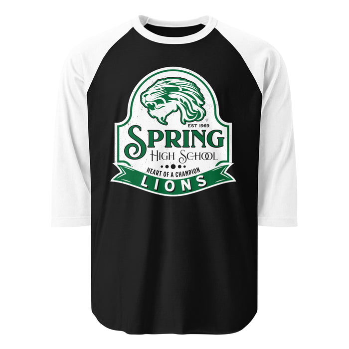 Spring High School Lions Unisex 3/4 Sleeve Raglan T-shirt 219A