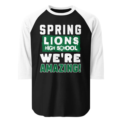Spring High School Lions Unisex 3/4 Sleeve Raglan T-shirt 231