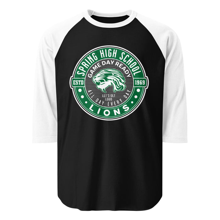 Spring High School Lions Unisex 3/4 Sleeve Raglan T-shirt 221A