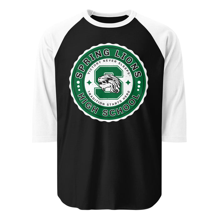 Spring High School Lions Unisex 3/4 Sleeve Raglan T-shirt 216A