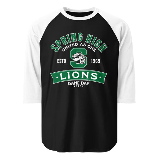 Spring High School Lions Unisex 3/4 Sleeve Raglan T-shirt 221A