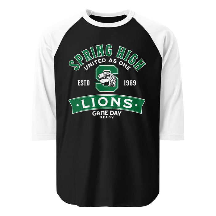 Spring High School Lions Unisex 3/4 Sleeve Raglan T-shirt 221A