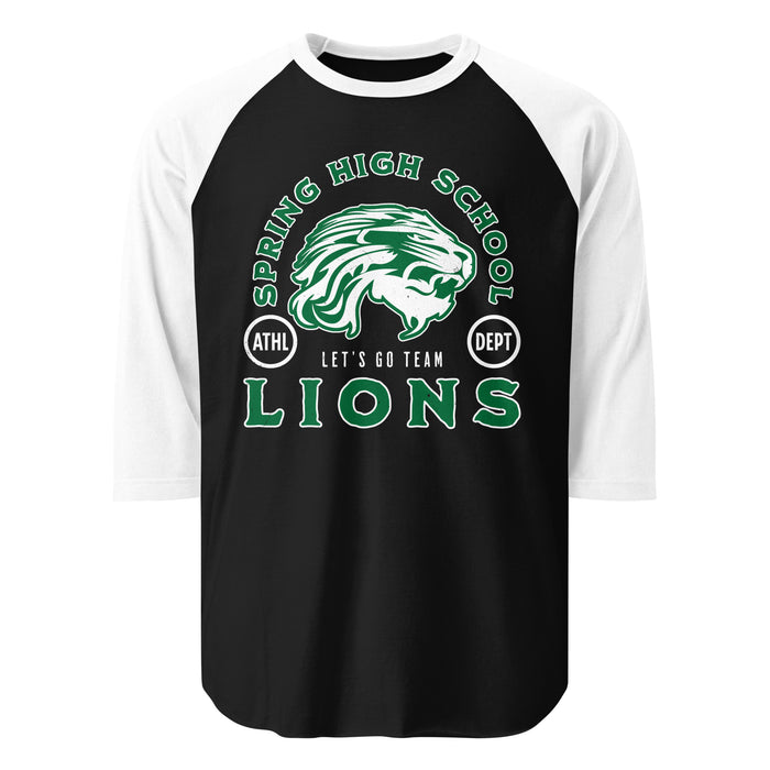 Spring High School Lions Unisex 3/4 Sleeve Raglan T-shirt 208