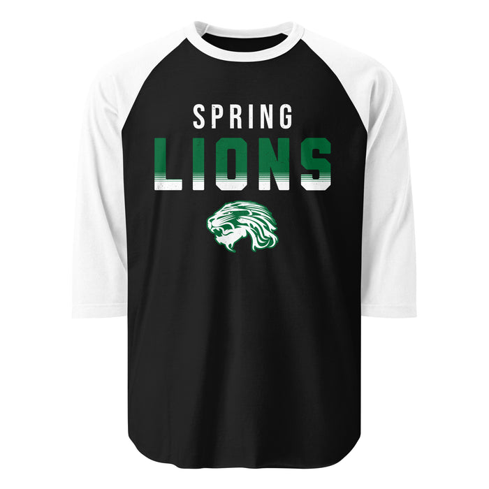 Spring High School Lions Unisex 3/4 Sleeve Raglan T-shirt 024