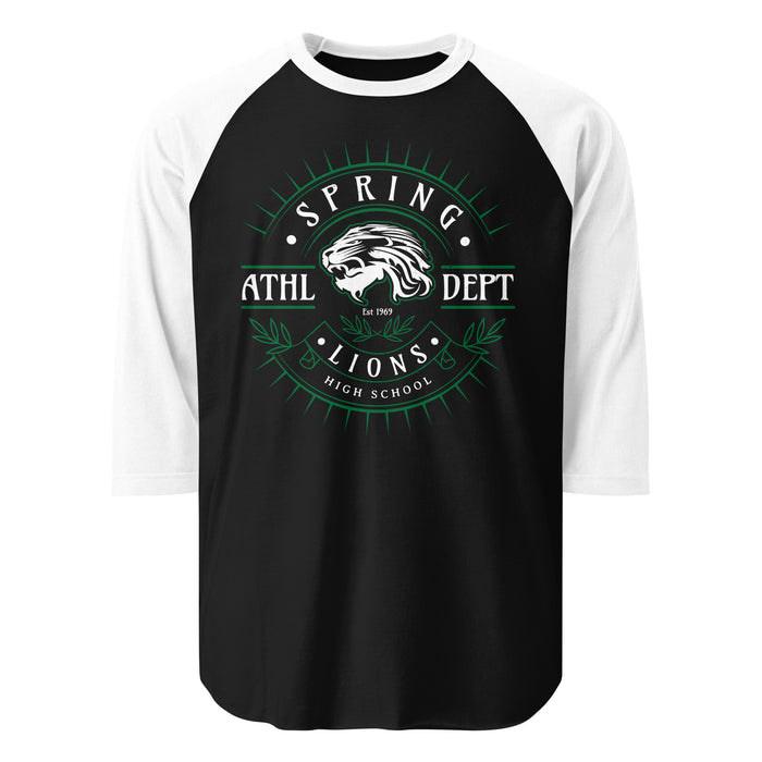 Spring High School Lions Unisex 3/4 Sleeve Raglan T-shirt 201