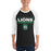 Man wearing Spring High School Lions Unisex 3/4 Sleeve Raglan T-shirt 049
