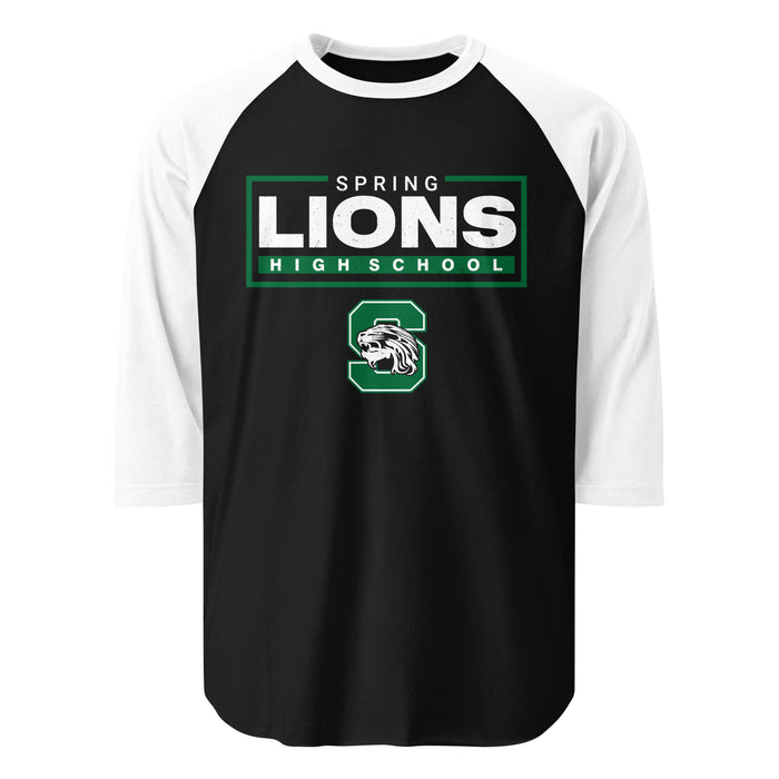Spring High School Lions Unisex 3/4 Sleeve Raglan T-shirt 049