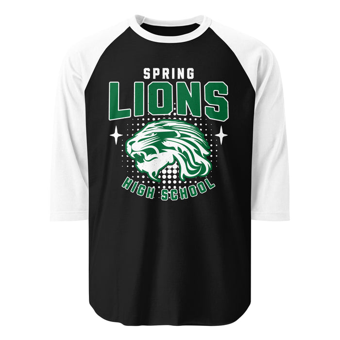 Spring High School Lions Unisex 3/4 Sleeve Raglan T-shirt 204