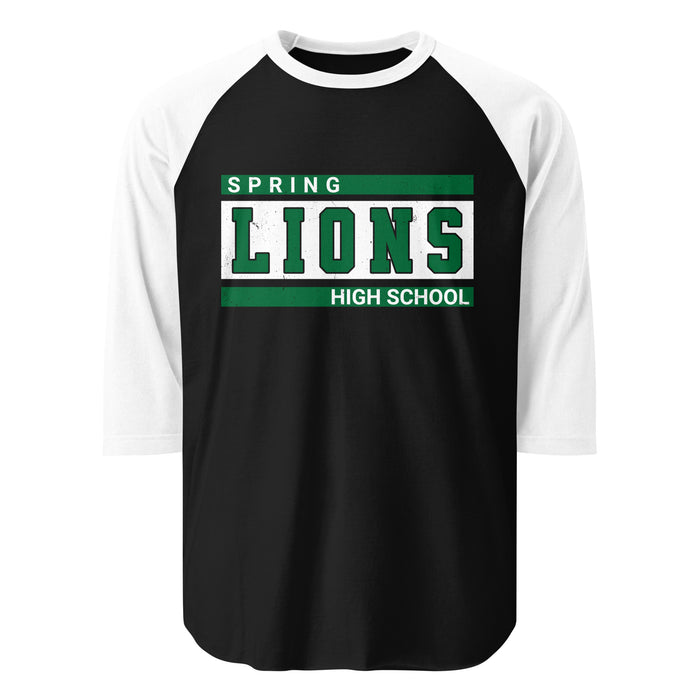 Spring High School Lions Unisex 3/4 Sleeve Raglan T-shirt 098