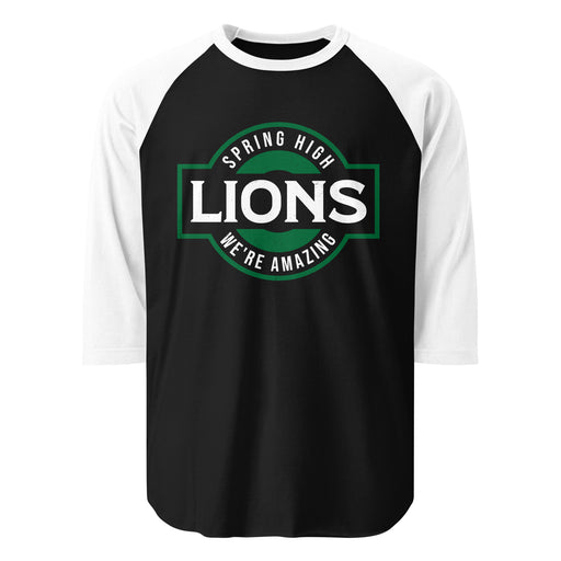 Spring High School Lions Unisex 3/4 Sleeve Raglan T-shirt 011A