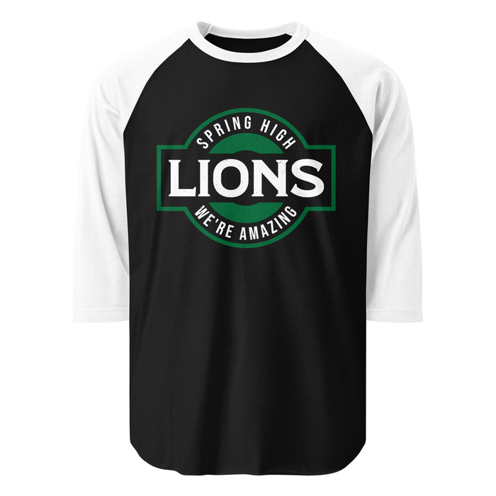 Spring High School Lions Unisex 3/4 Sleeve Raglan T-shirt 011A