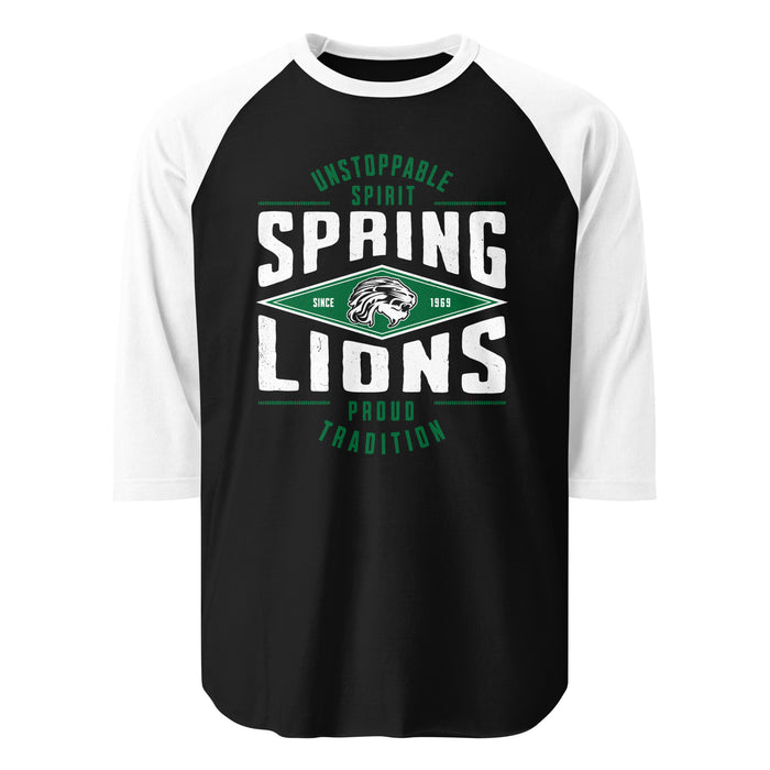Spring High School Lions Unisex 3/4 Sleeve Raglan T-shirt 210