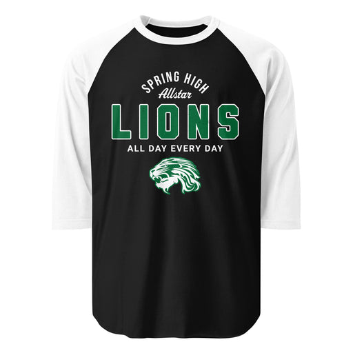 Spring High School Lions Unisex 3/4 Sleeve Raglan T-shirt 040