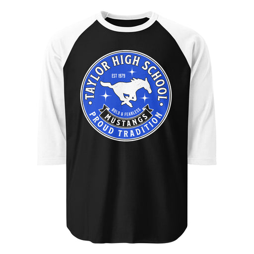 Taylor High School Mustangs Unisex 3/4 sleeve Raglan T-shirt 215