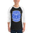 Man wearing Taylor High School Mustangs Unisex 3/4 sleeve Raglan T-shirt 207