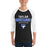 Man wearing Taylor High School Mustangs Unisex 3/4 sleeve Raglan T-shirt 003