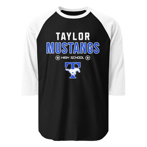 Taylor High School Mustangs Unisex 3/4 sleeve Raglan T-shirt 003