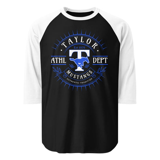 Taylor High School Mustangs Unisex 3/4 sleeve Raglan T-shirt 201