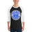 Man wearing Taylor High School Mustangs Unisex 3/4 sleeve Raglan T-shirt 203