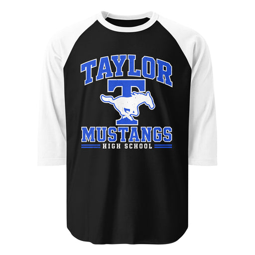 Taylor High School Mustangs Unisex 3/4 sleeve Raglan T-shirt 060