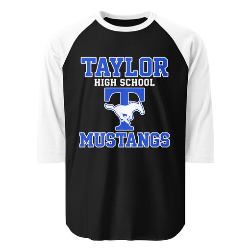 Taylor High School Mustangs Unisex 3/4 sleeve Raglan T-shirt 006