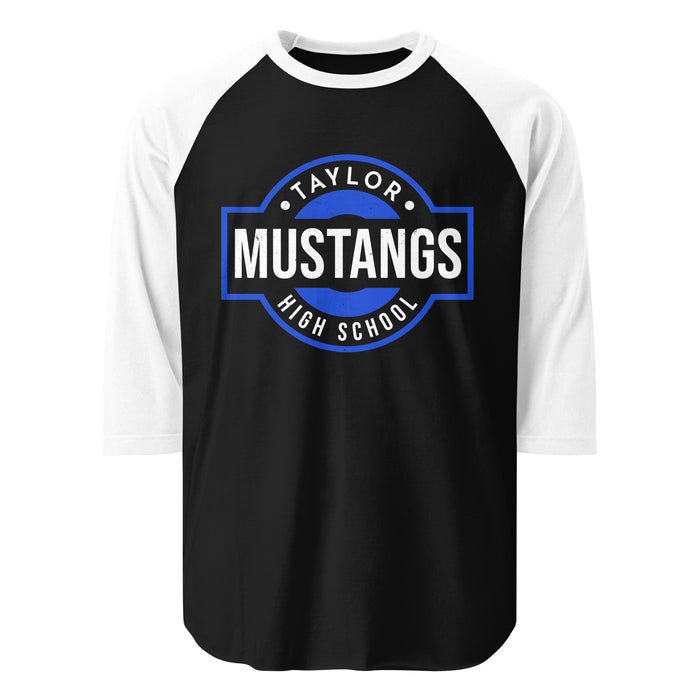 Taylor High School Mustangs Unisex 3/4 sleeve Raglan T-shirt 011