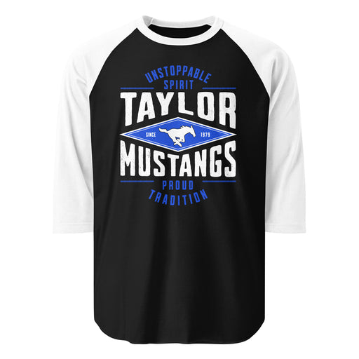 Taylor High School Mustangs Unisex 3/4 sleeve Raglan T-shirt 210